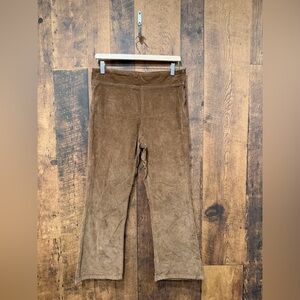Free people women’s suede brown pants side zipper medium EUC